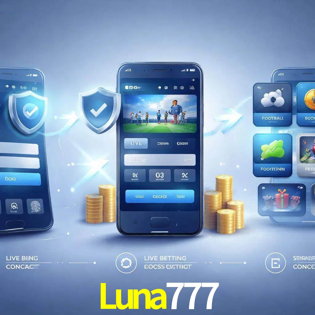 Pasos de acceso a la app Luna777 en pantalla de teléfono móvil